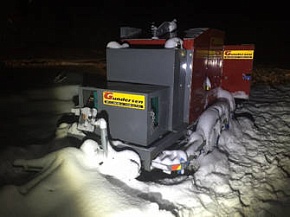 Благодаря установке прогрева грунта извлечен снегоход